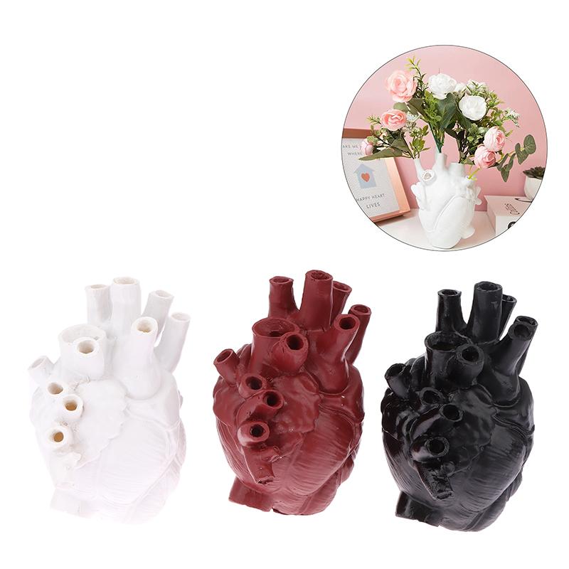Ваза в виде сердца, сухой горшок, художественная ваза, статуя человека, ваза-контейнер, имитация анатомии, ваза в форме сердца, декоративная подарочная ваза, эстетический декор комнаты