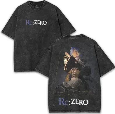 Футболка с принтом Re Zero для любителей аниме, стильная, оверсайз, унисекс, для круглогодичного ношения, высокое качество, горячий товар, удобная