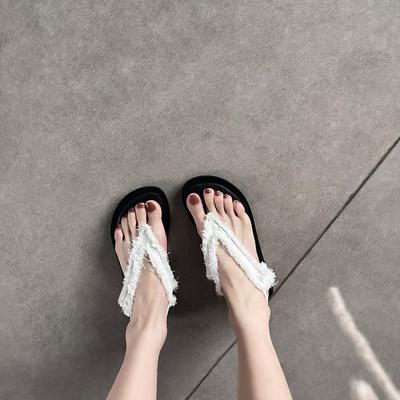 Туфли модные шелковые с необработанным краем на плоской подошве с закрытым носком кожаные на мягкой подошве сандалии женские