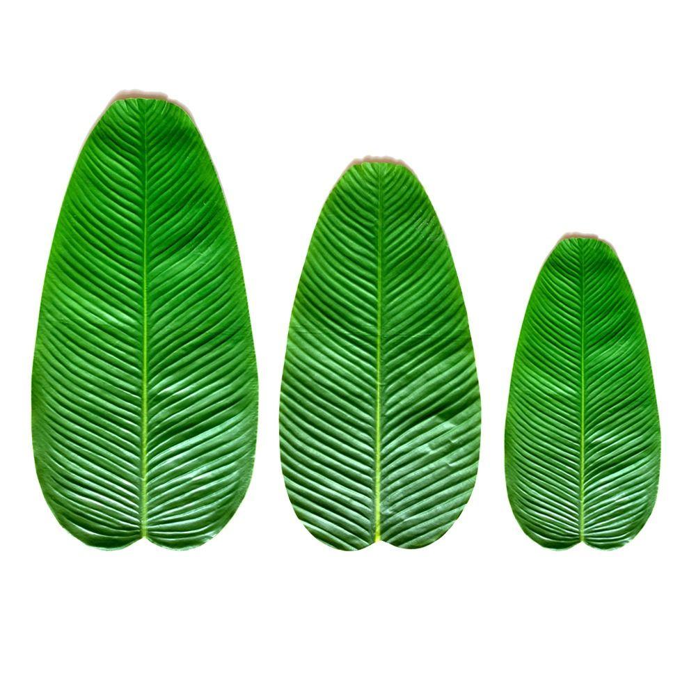 1Pcs Simulation Artificial Banana Leaf Heat Resistant Kitchen Placemats  Party Wedding Decoration