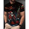 New Year's Party Beer Printed Men's T-shirt Christmas Element Pattern Short Sleeve Top Outdoor Christmas Party Pullover Men's Clothing