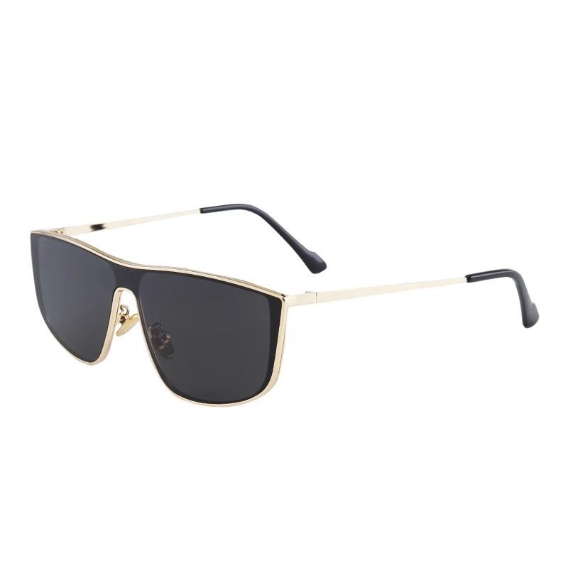 New one-piece y2k water silver sunglasses, women's trendy square and round face, small face, high-end sunglasses
