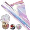 Colored Cellophane Film 15mX40cm Cellophane Sheet Thick Wrapping Paper Wrapping Roll Rainbow Cellophane Gift Basket Flower Wrapping Paper Hologram