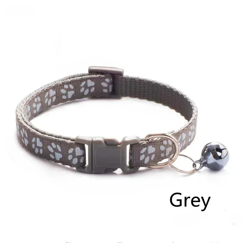 Cat Dog Universal Collar Adjustable footprint Pet Collar with Bell and PP Material Separator Reflecting Safety Bucket Solid Safe