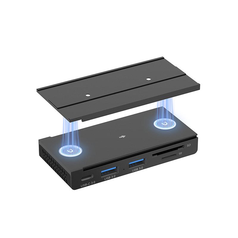 Магнитный USB-хаб, док-станция с выдвижной направляющей для ноутбуков и настольных компьютеров с Type-C