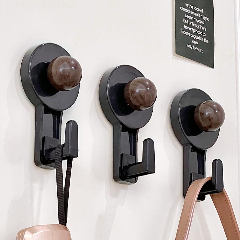 Suction Cup No-Drill Hook for Bathroom and Toilet, Adhesive Hook for Kitchen, No-Trace Towel and Bag Wall Hook for Behind Doors