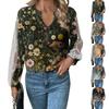 Женские топы с длинными рукавами, повседневные свободные футболки с v-образным вырезом, милые топы-туники с кружевными рукавами и принтом