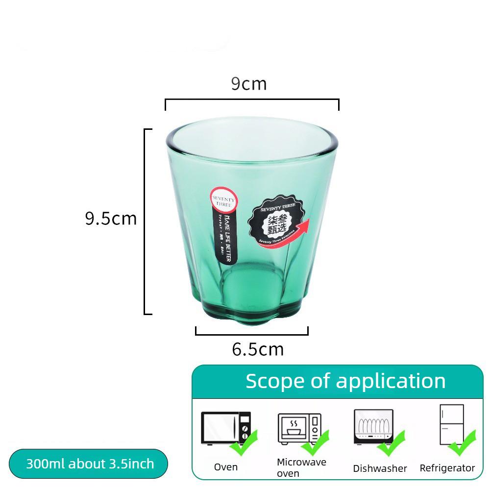PIGE HOME High Borosilicate Glass Tableware Emerald Green Light Luxury Salad Bowl Dinner Plates Heat-resistant Glass Water Cups