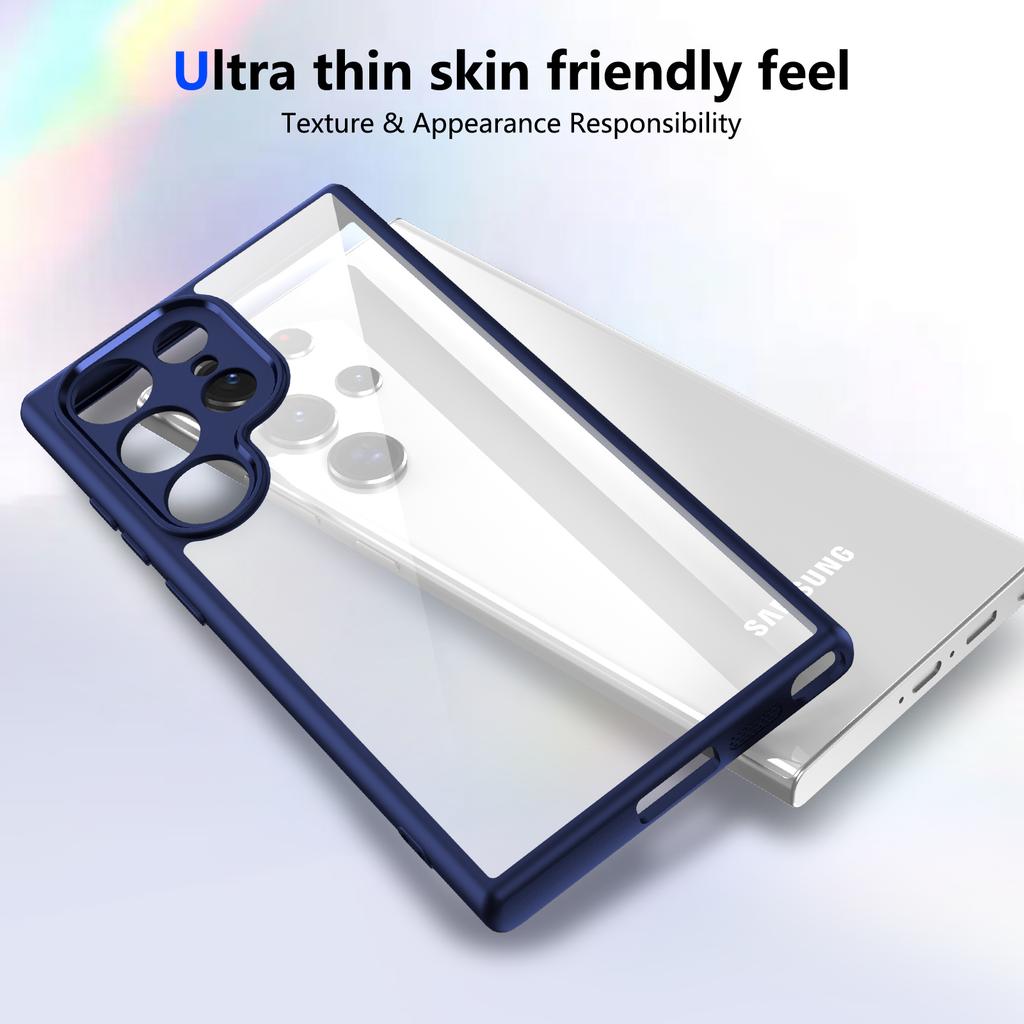 Чехол для Samsung Galaxy S23 Ultra Матовый Skin Touch Прозрачный PC + TPU Ударопрочная Задняя крышка телефона