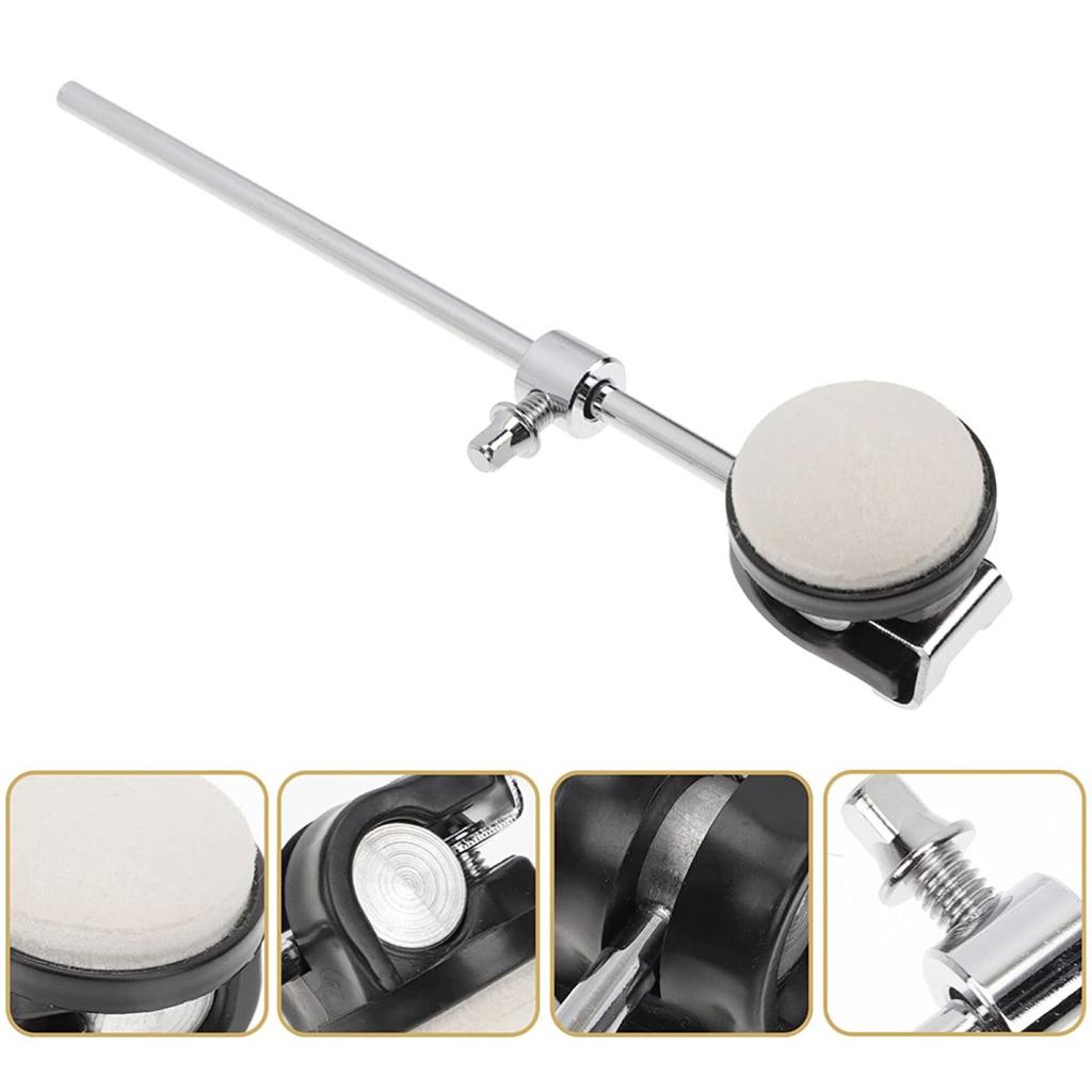 Drum Pedal Beater Hammer Addition Counterweight Replacement for Drum Kit Accessory Stainless Steel Shaft Pedal Beater Head