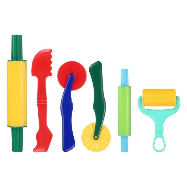 6pcs set Children Art Clay Tools Set DIY Dough Modeling Tools Kit for Kids Toddler Random color