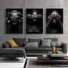 African Art Black and Gold Woman Canvas Art Cuadros Posters and Prints Scandinavian Wall Art Picture for Living Room Decor