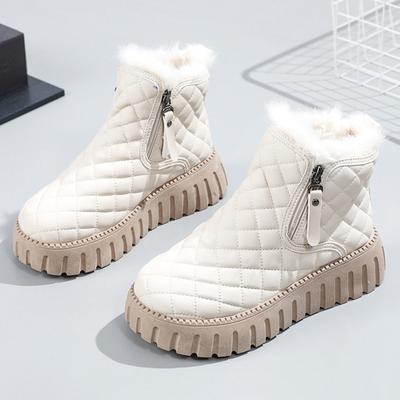 Осенние и зимние зимние ботинки с плюшевыми хлебными ботинками, толстые подошвы для увеличения роста, короткие зимние ботинки из хлопка, теплая хлопковая обувь