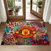 Manchester United Design Crystal Velvet Rug Soft Decorative Mat for Bedroom Entrance