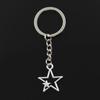 Fashion Antique Silvery Color Hollow Double Star Pendant Key Ring Metal Key Chain Keychain Jewelry Gifts