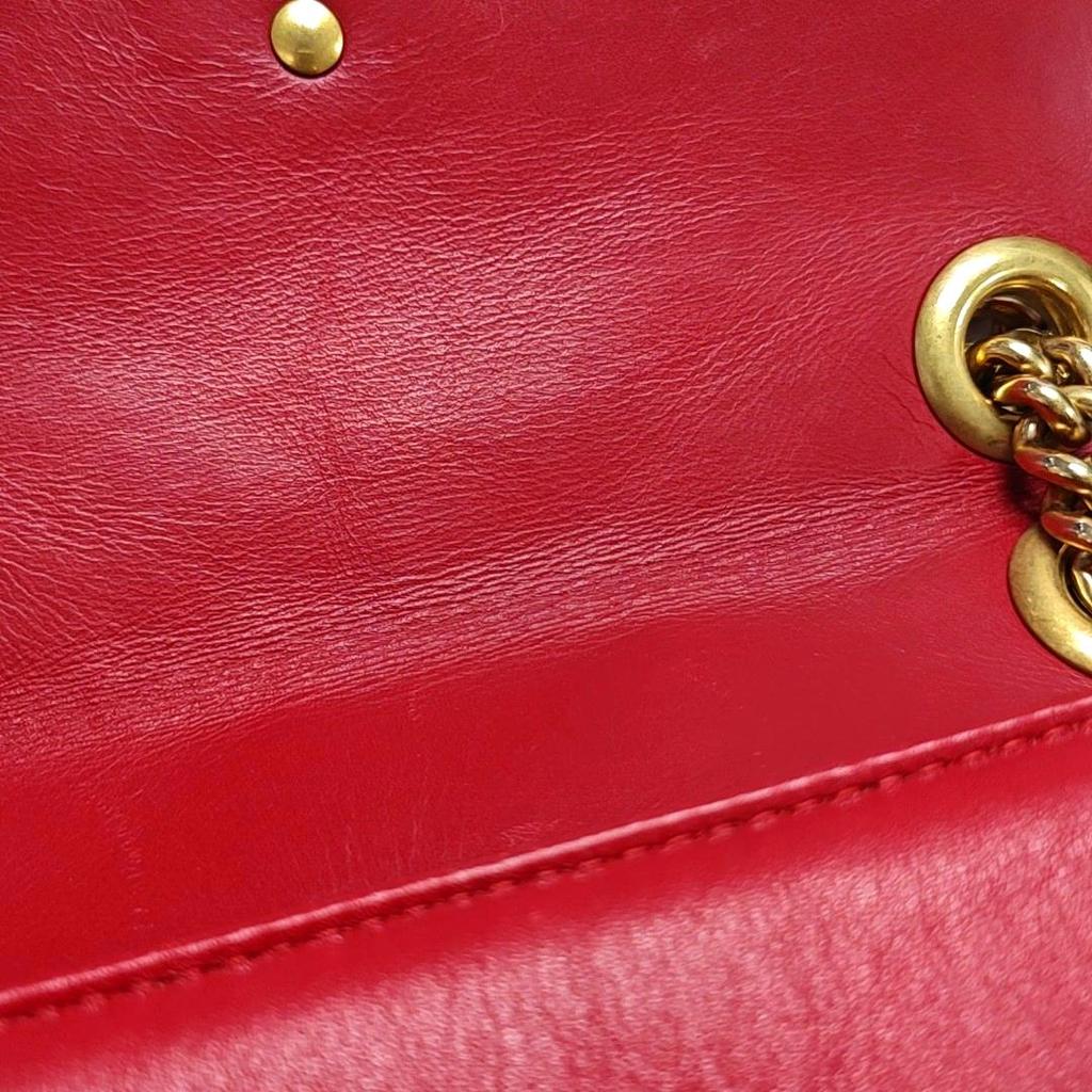 [Pre-Owned] Gucci GG Marmont Matelassé Mini Bag 'Red' - Fair #365OD8