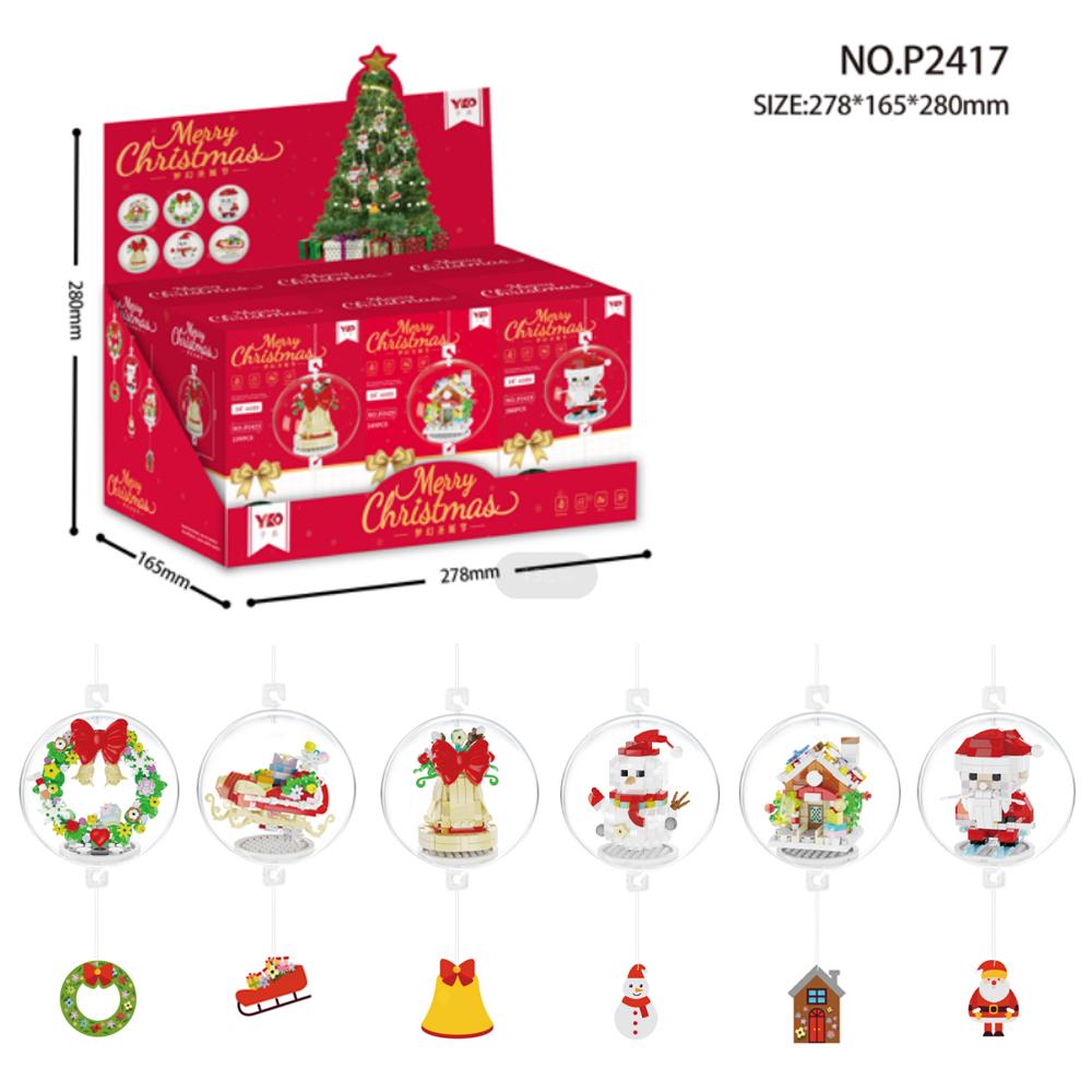 Рождественский кулон, шар, строительные блоки, мини-кирпичи, колокольчик, снеговик, Санта-Клаус, украшения для рождественской елки для дома, рождественские подарки