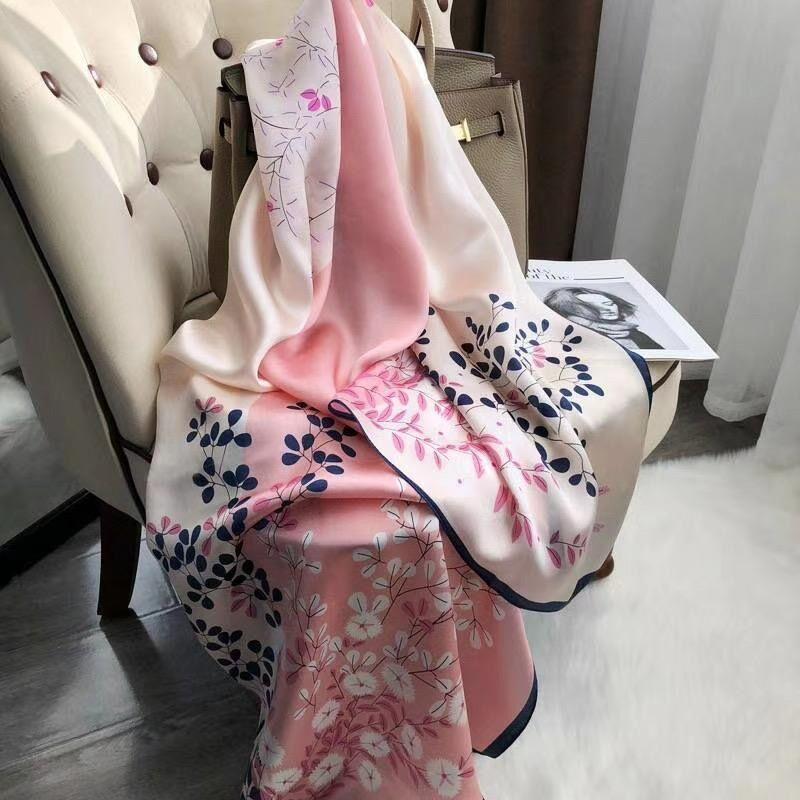 Women's New High-end Silk Spring and Autumn Summer Versatile Shawl Thin Sun Protection Neck Protection Fashionable Scarf