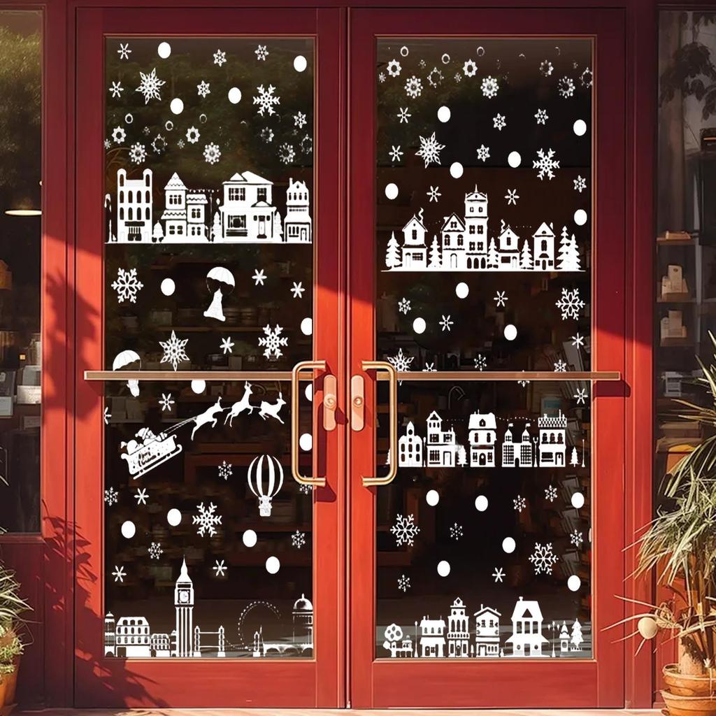 Christmas Decoration Static Stickers Cross-border House Stickers Snowflakes Shopping Mall Window Glass Stickers