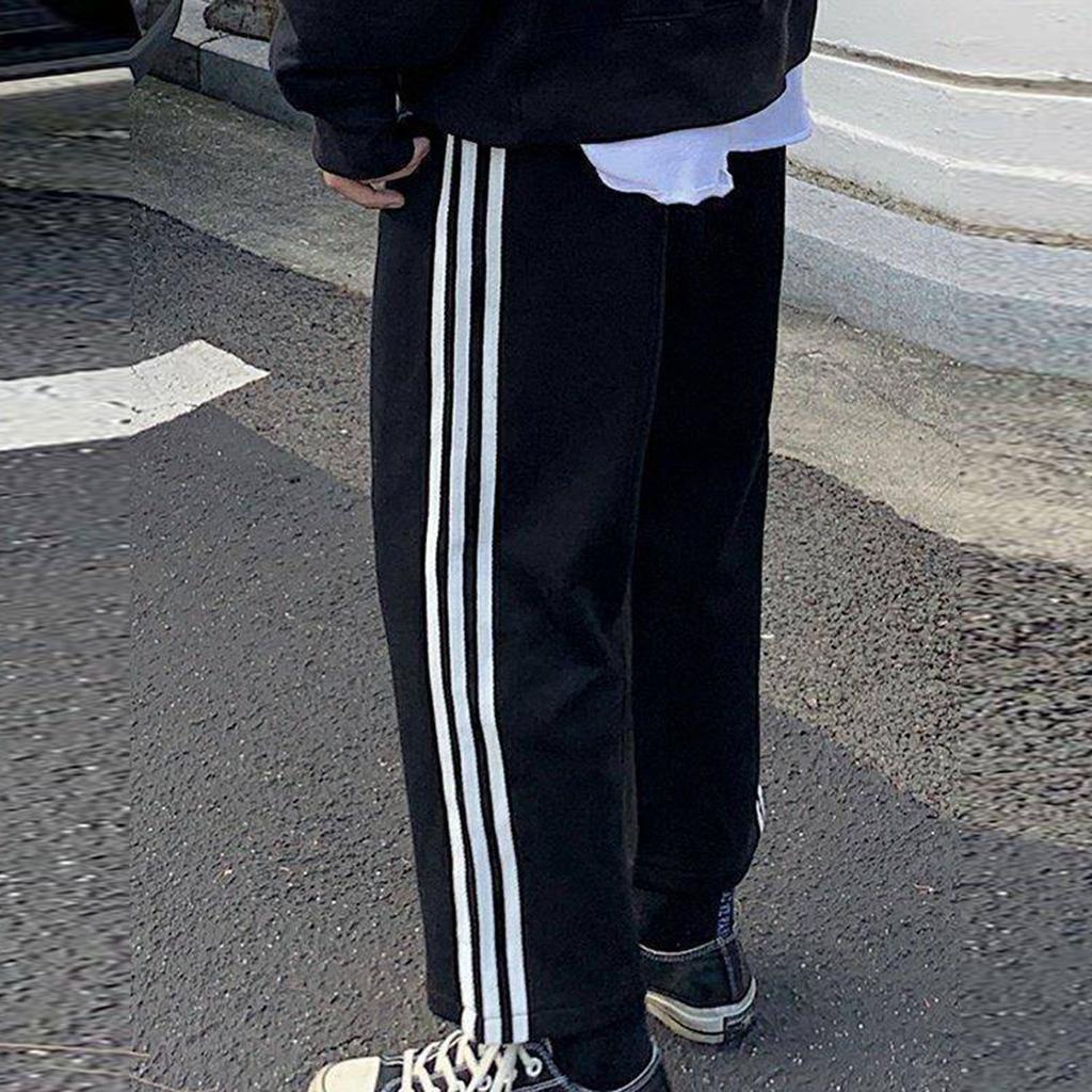 Мужские спортивные штаны, повседневные брюки, прямые свободные спортивные штаны большого размера, студенческие спортивные брюки