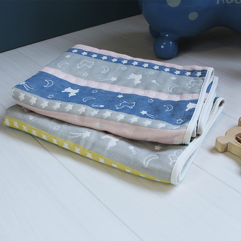 Rody nino nino Rody Марля Сделано в Детское Одеяло-пеленка 6-слойное одеяло, Япония, (Розовый/Темно-синий)