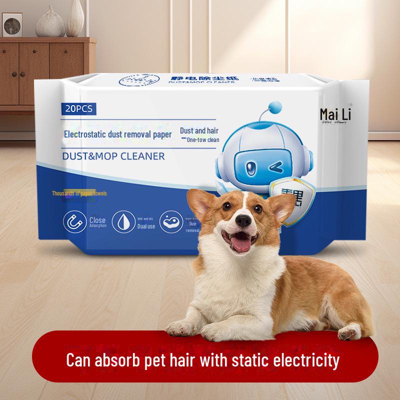 Одноразовые электростатические салфетки для влажной и сухой уборки пола, удаления пыли и волос