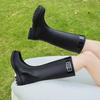 Fashion PVC High Tube Rain Boots Non-slip Thick Bottom Outdoor Water Shoes Rubber Shoes Waterproof Rain Shoes For Women