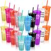 20 шт. стаканов Thank You оптом 24 унции вдохновляющие пластиковые стаканы блестящие многоразовые стаканы с трубочкой и крышкой холодный кофе вода B