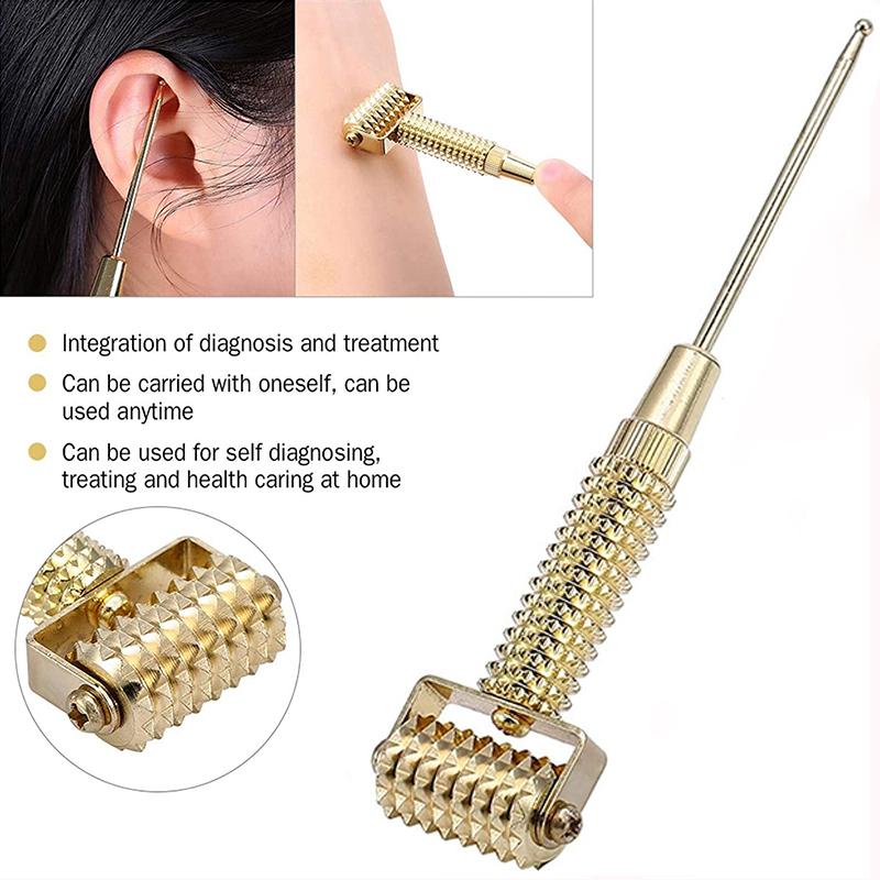 Инструменты для красоты лица. Зонд для ушей и тела. Массажер для лица. Ролик для поиска акупунктурных точек. Массажная ручка. Подтяжка лица. Инструмент для красоты лица. (Золото)