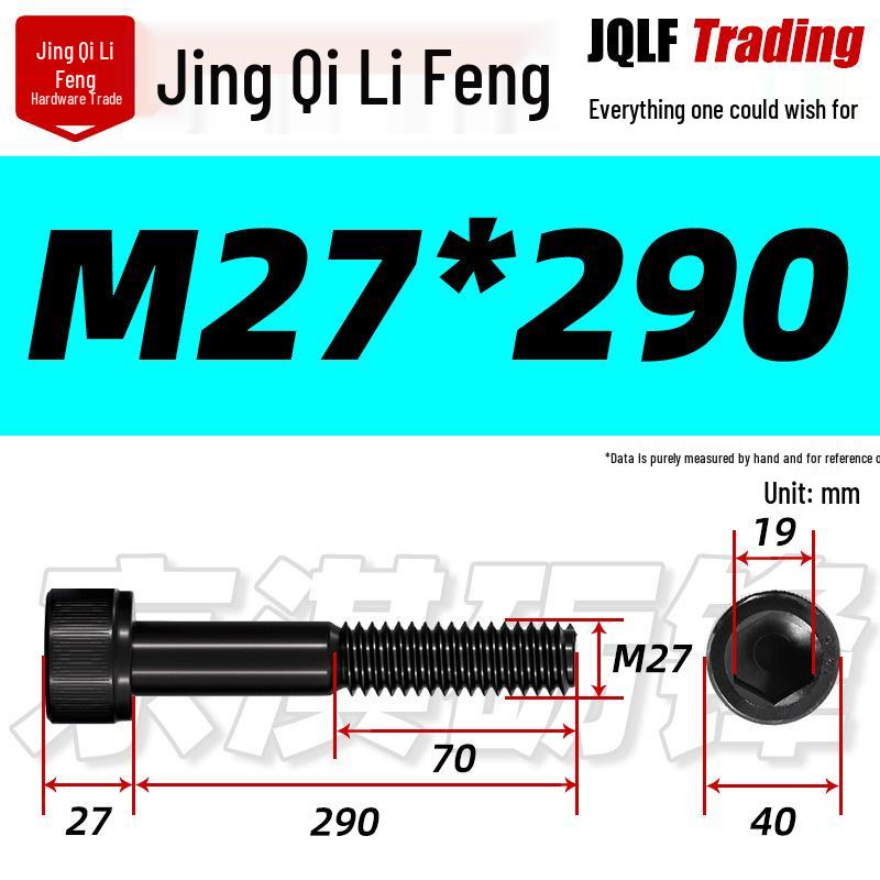 M20-M27 High Strength Blackened Hex Socket Head Cap Screw with Knurled Cylindrical Half Thread