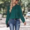 Comfortable Woman Clothing Fashion Casual Tops Shirts Fashionable and Casual Temperament Autumn Women's Solid Color Pullover Cross Neck Shirt Women