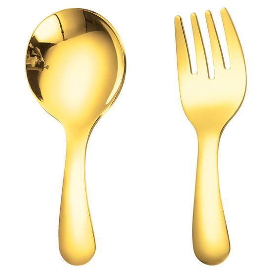 2 шт./компл. из нержавеющей стали, детская ложка, набор вилок с короткой ручкой, зеркальная полировка, мини-мороженое, десерт, чай, суп, ложка, набор вилок, кухонные столовые приборы, посуда