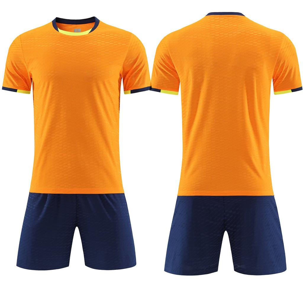 Wholesale football jersey set Customized men's and women's training short-sleeved jersey Student sports competition breathable and quick-drying 