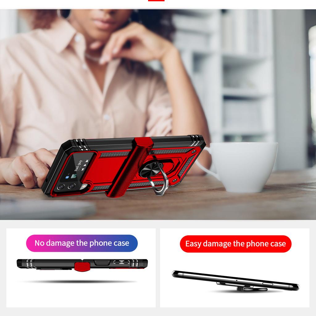 Anti -Drop Kickstand Ring Holder Phone Case For Samsung Galaxy Z Flip4 Flip 3 Zflip4 Flip 4 5g Flip3 Fall Protection Cases