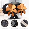 Dual Head 6 Blade Heat Powered Stove Fan with Carrying Handle and Overheating Protection Portable