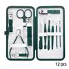 New Stainless Steel Nail Clipper Set Grooming Tool Set With Portable Case Manicure Art Tool Green Nails Cut