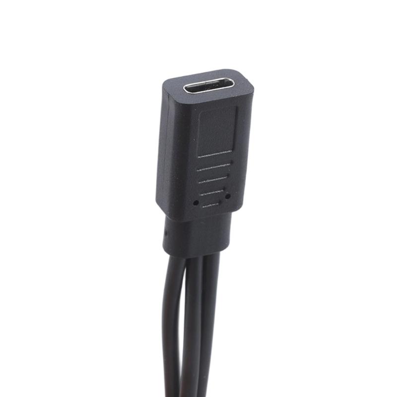 30 см USB C Female на USB C Mini Зарядный шнур с двойным выходом-разветвителем, подходит для телефона, планшета, нескольких электронных устройств