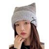 Bow Cat Ears Hat Keep Warm Winter Knitted Hat Personality Knitted Beanie Hat  Female/Girls