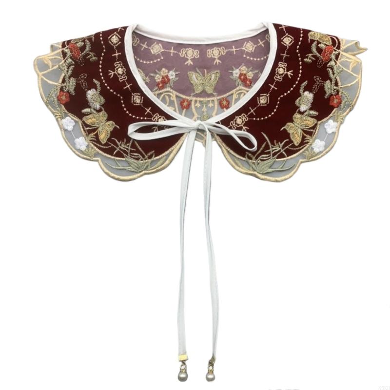 Lace Floral Girls Lapel Decorative Embroidery Collar Flower Ancient Art Traditional Lace Shawl Collar Lapel