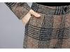 Women's Plus Size Wool Suit: Autumn/Winter 2025, Two-Piece Set with High-Waist Wide-Leg Pants