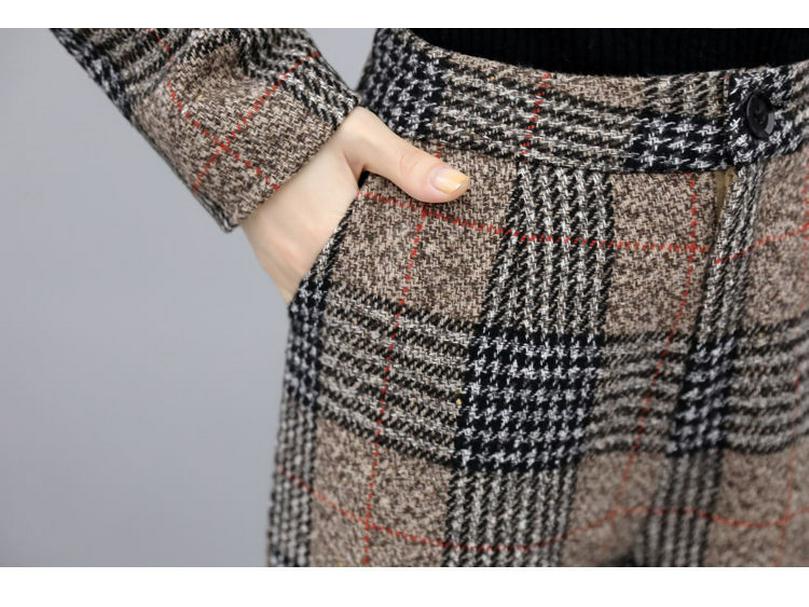 Women's Plus Size Wool Suit: Autumn/Winter 2025, Two-Piece Set with High-Waist Wide-Leg Pants