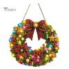 DIY Holiday Craft for Adults Christmas Diamond Painting Wreath Kit with LED String Lights, Snowman Pearl Art Hanging Ornament Adults, Acrylic