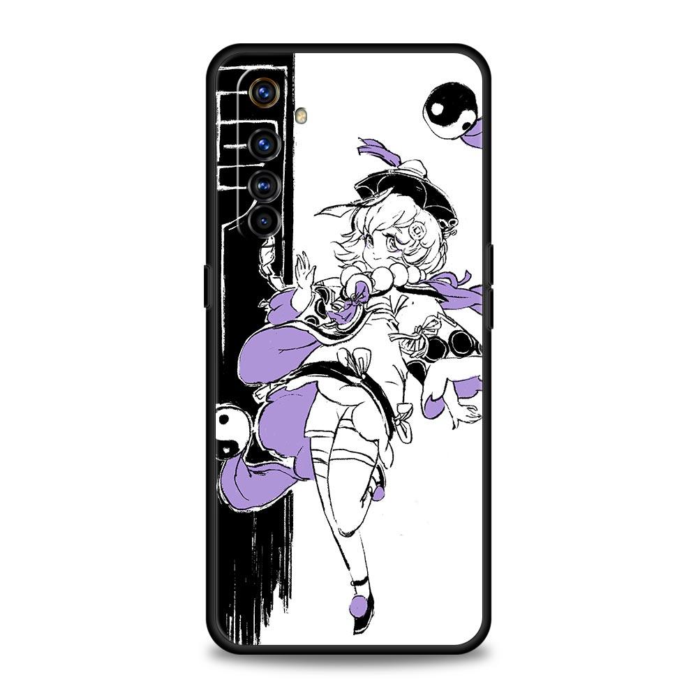 Genshin impact черный и белый для Realme 9i роскошный чехол для телефона 9 8 5G GT2 7 6 Pro Plus 8i C21 C3 C11 C25 черный силиконовый чехол