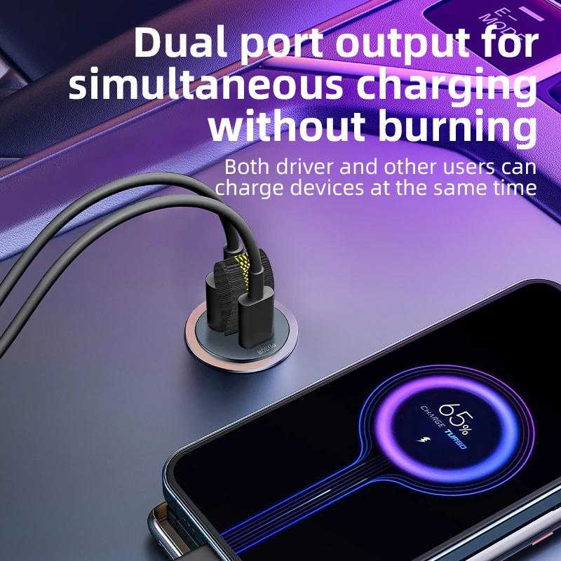 30W Mini USB Car Charger Super Fast Charging Type-C PD Quick Charge Car Mobile Phone Charger Adapter For iPhone Huawei Samsung