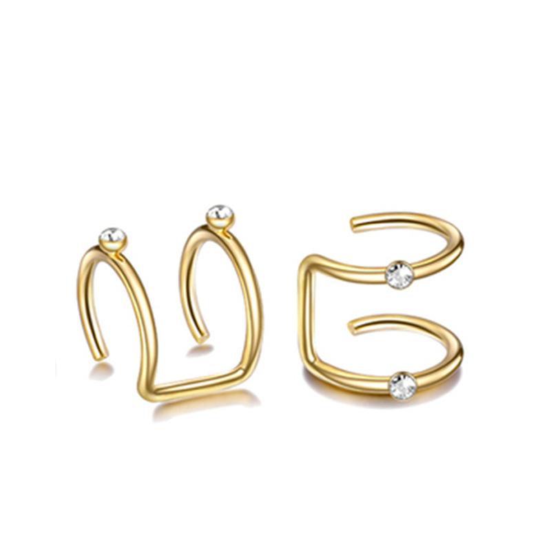 Инкрустированная пряжка для ушей из нержавеющей стали, оптовая продажа, двойные круглые гвозди из ушной кости без серег с отверстиями