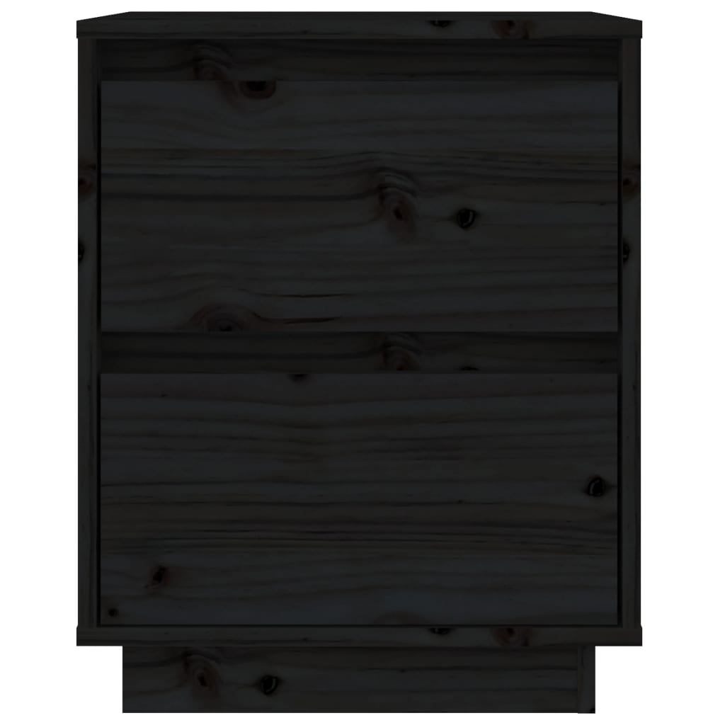 Nightstands 2 pcs Black 40 x 35 x 50 cm Solid Pine Wood