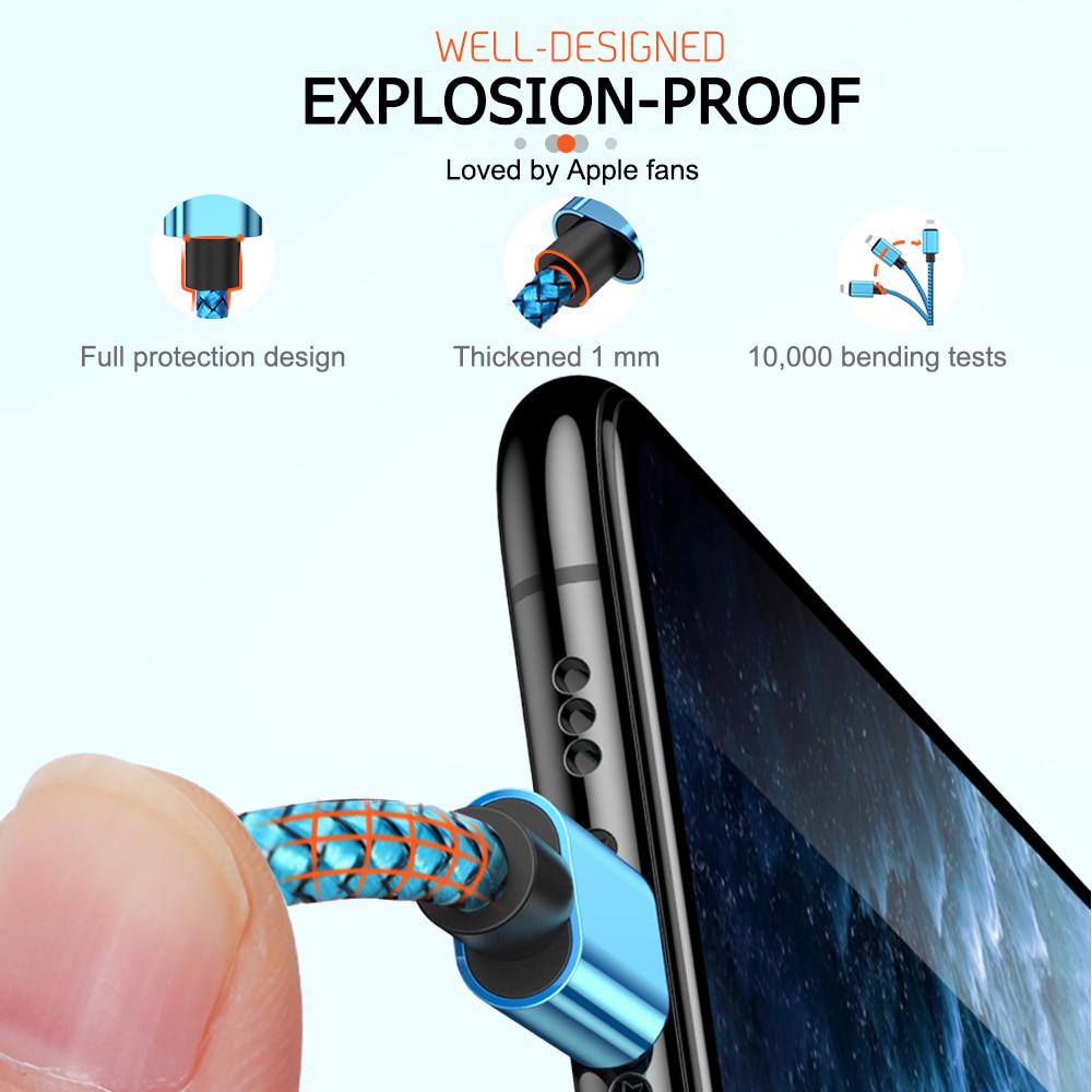 1 м 2 м 3 м USB-кабель для зарядного устройства, кабель для передачи данных для Apple iPhone 7 8 Plus 6 5 S 6S 10 11 Pro X XR XS Max iPad, быстрая зарядка, длинный телефонный провод