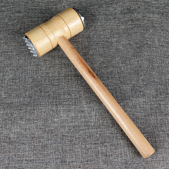 Двусторонний тендерайзер для мяса с молотковой ручкой, деревянная длинная ручка, сверхмощный молоток для стейка, курицы, говядины, птицы, молоток, толкатель
