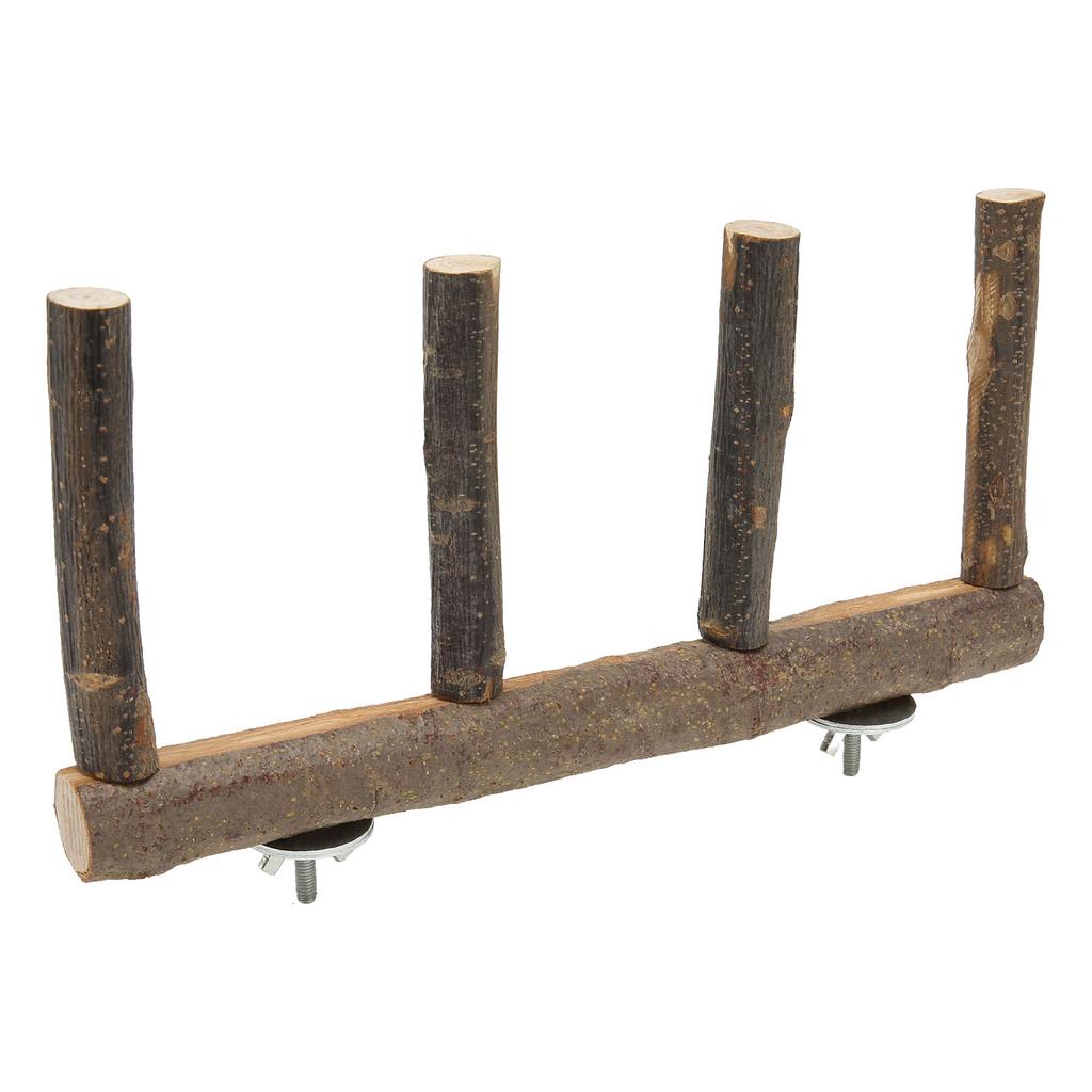 Bird Ladder Perch 4 Step Wooden Bird Ladder Stand Perch for Small Medium Parrot Animal L