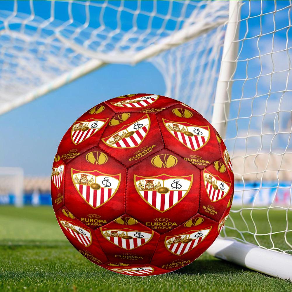 Sevilla Fc Europa League Soccer Ball Size 5 Soccer Ball, Machine-stitched, Soft and Comfortable, Suitable for Training and Matches Fan Gift